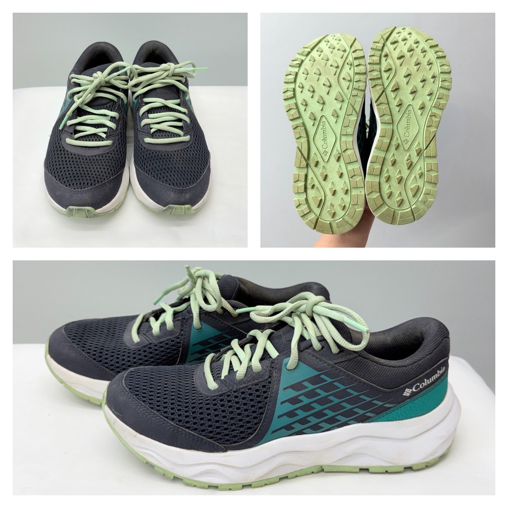 Columbia Womens 8.5 Navy Turquoise‎ Trail Hiking Shoes BL0354-439 1945531439